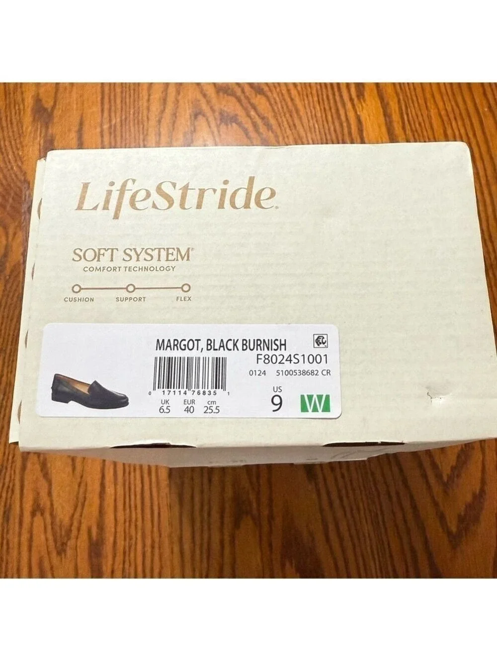 Life Stride Soft System Margot Loafers Black Burnish Size 9W New